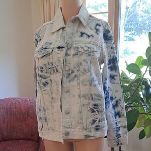 Black Tape Blue and White Denim Jacket
